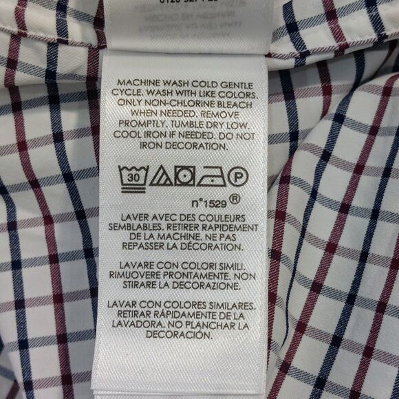 Ralph Lauren Performance Shirt Men's 3XLT Windowpane Blue Maroon Nylon - Picture 8 of 11